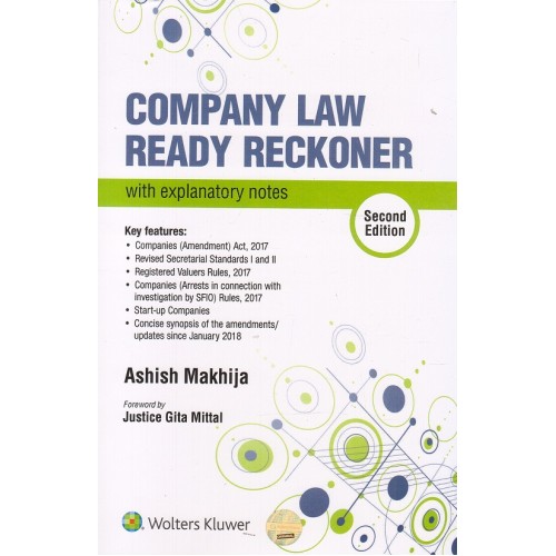 CCH's Company Law Ready Reckoner with Explanatory Notes by Ashish Makhija
